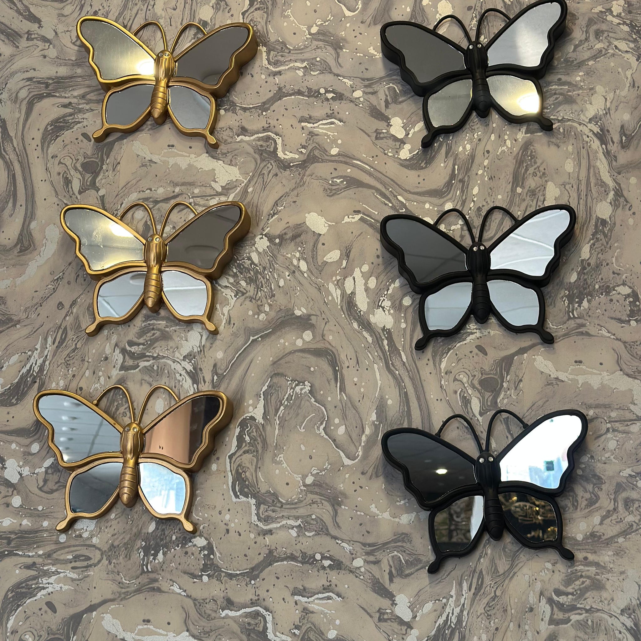 Luxe Butterfly Mirror Wall Décor